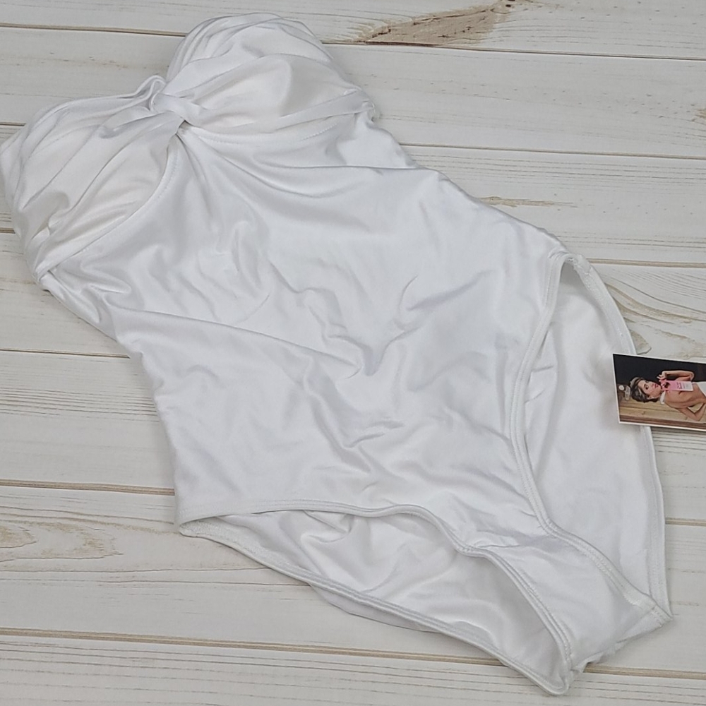 Nicolita White Twist-Front One-Piece Swimsuit
